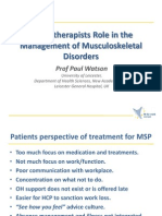 Physiotherapists role in the management of MSDs
