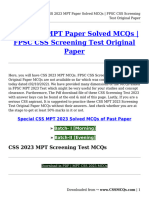 CSS 2023 MPT Paper Solved MCQs - FPSC CSS Screening Test Original Paper