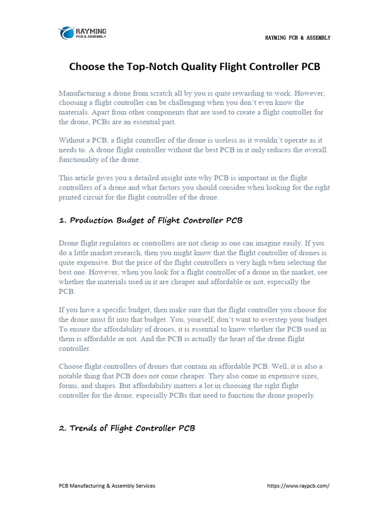 Choosing Quality Flight Controller PCB | PDF | Printed Circuit Board ...