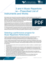 2023 VCEMusic Repetoire Performance Units 3 and 4 Prescribed List of Instruments and Works