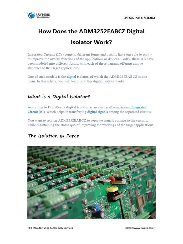 How Does The ADM3252EABCZ Digital Isolator Work PDF