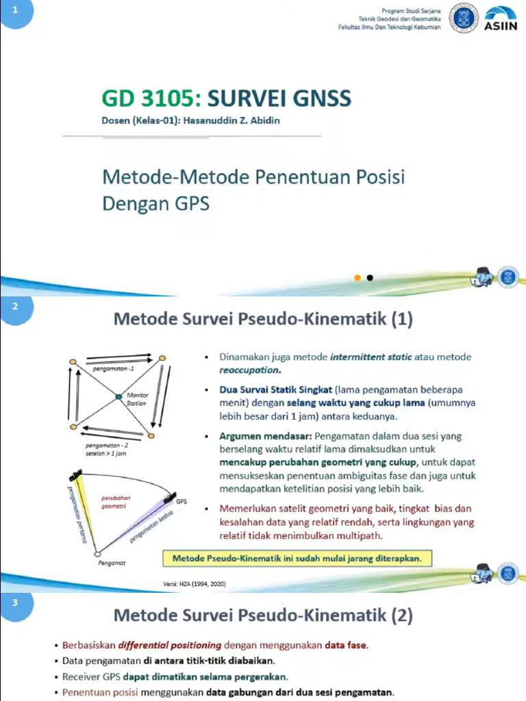 Survei GNSS 5 Metode Metode Penentuan Posisi Dengan GPS Part 2 | PDF
