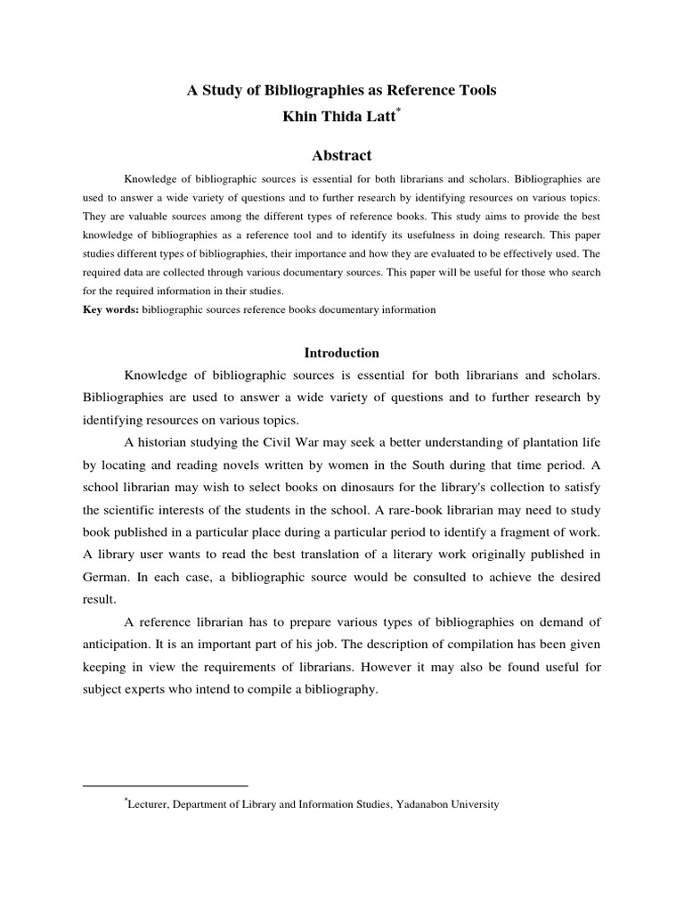 Understanding Bibliographies as Research Tools | PDF | Bibliography | Books