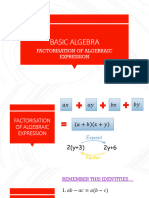 3.BASIC ALGEBRA-Factorisation of Algebraic Expression