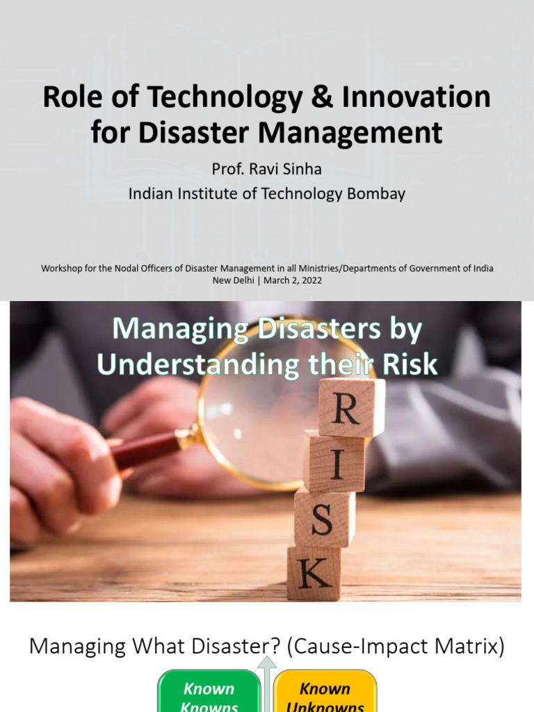 Unit-4 Role of Technology in DM | PDF | Emergency Management | Risk ...