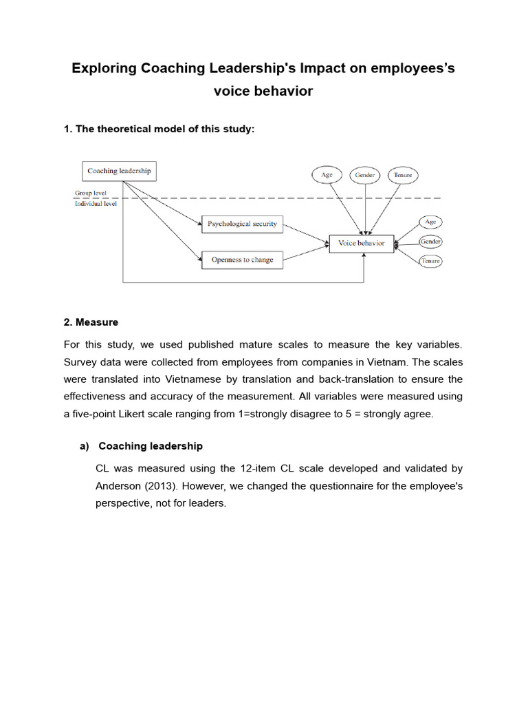 Coaching Leadership and Employee Voice | PDF | Leadership | Behavioural ...