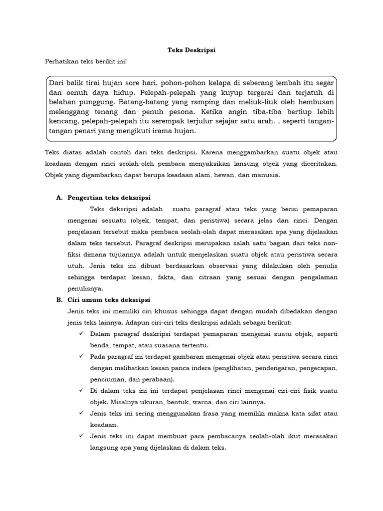 Panduan Teks Deskripsi | PDF