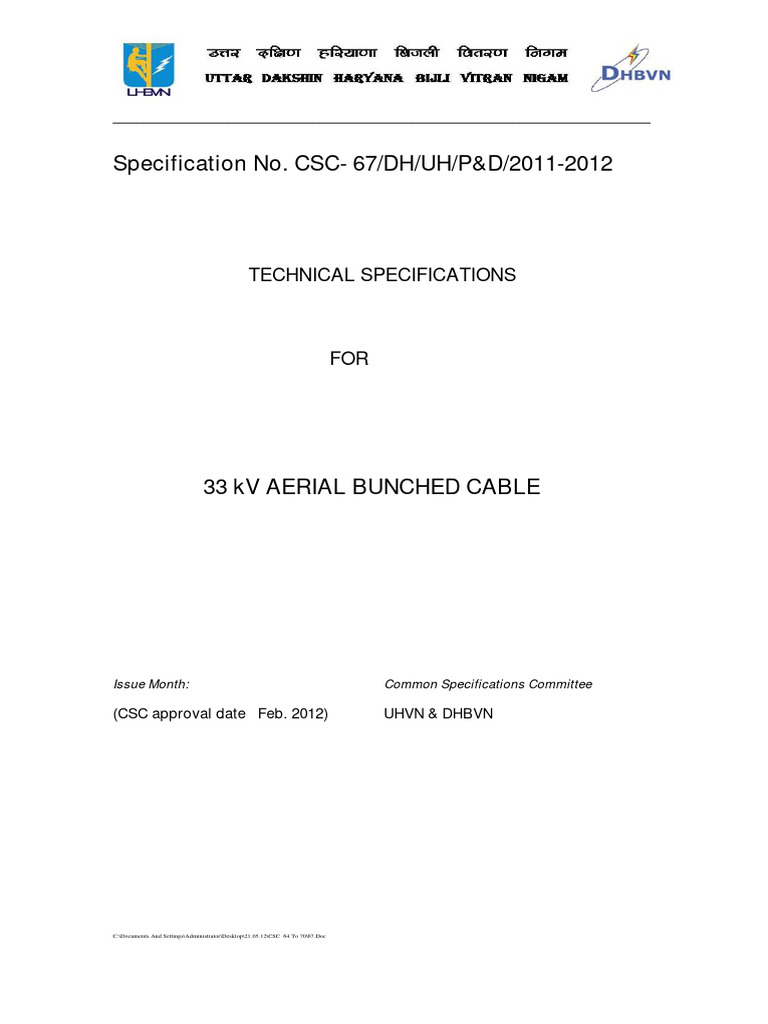 Csc 67 2011 12 33kv ht ab cable pdf insulator electricity