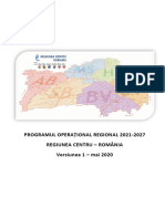 Programul Operaţional Regional Pentru Regiunea Centru - 31 Iulie 2020