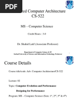 Lecture-02, Adv. Computer Architecture, CS-522