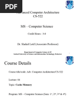 Lecture-04, Adv. Computer Architecture, CS-522