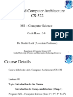 Lecture-01, Adv. Computer Architecture, CS-522