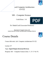 Lecture-07, Adv. Computer Architecture, CS-522