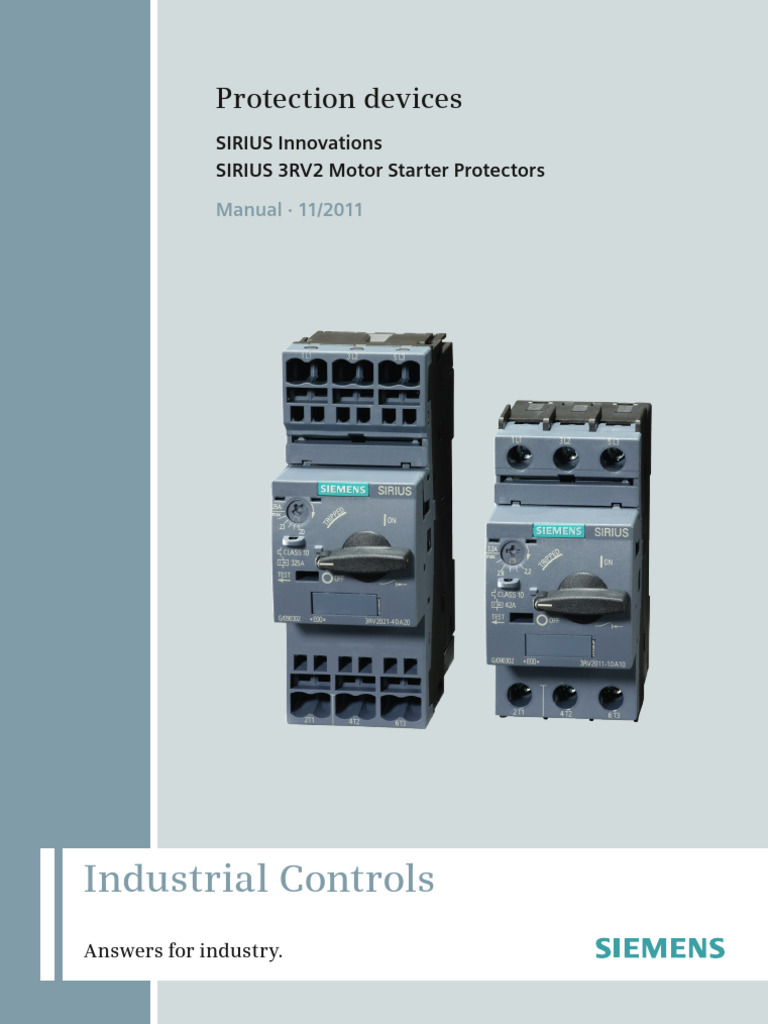 Manual SIRIUS Innovations Circuit Breaker 3RV2 | Download Free PDF ...