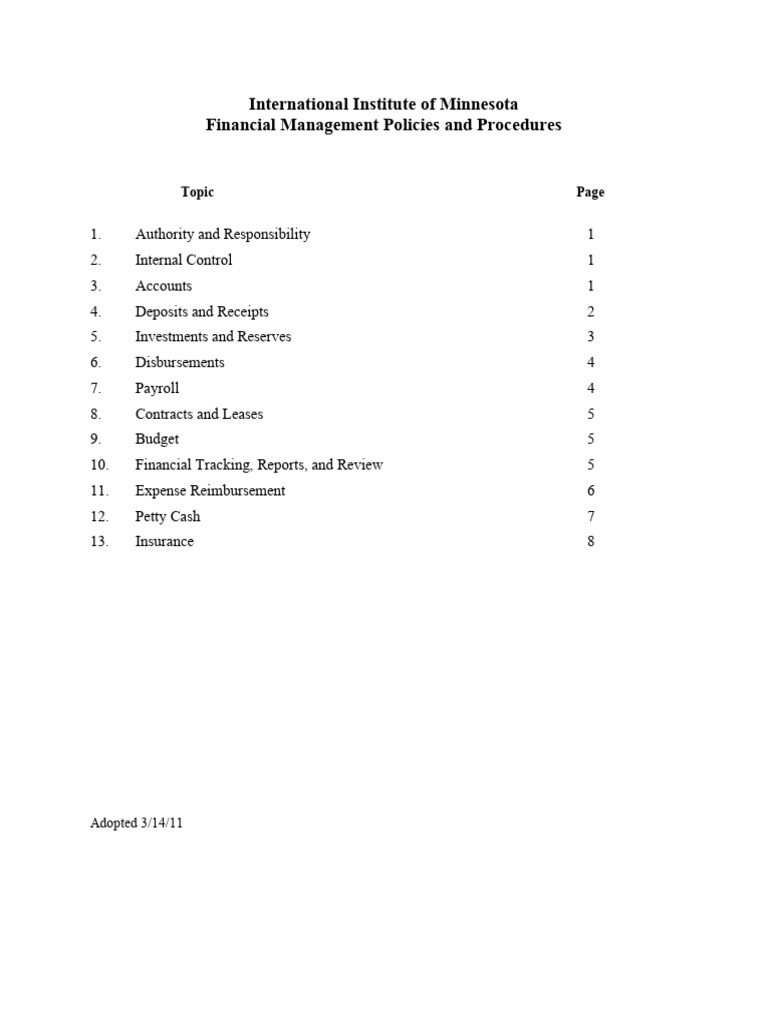Financial Management Policies Overview | PDF | Banks | Financial ...