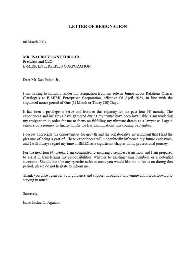 RESIGNATION LETTER EXAMPLES AND GUIDE FOR 2026 visual data 6