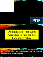 ENGLISH 6 PPT Q3 - Distinguishing Text Types According To Purpose and Language Feature