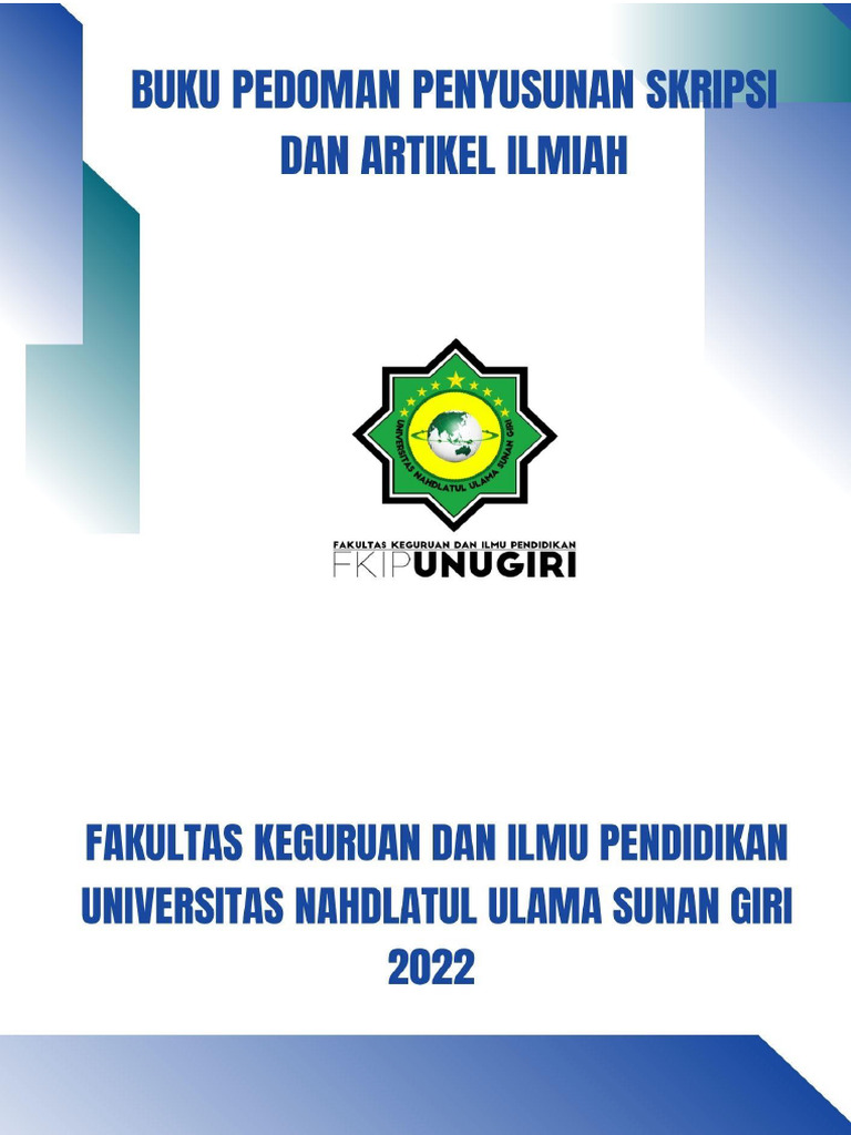 Panduan Penulisan Skripsi UNUG Bojonegoro | PDF