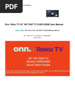 Onn Roku TV 32 HD 720p TV 100012589 Manual