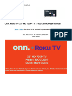 Onn Roku TV 32 HD 720p TV 100012589 Manual