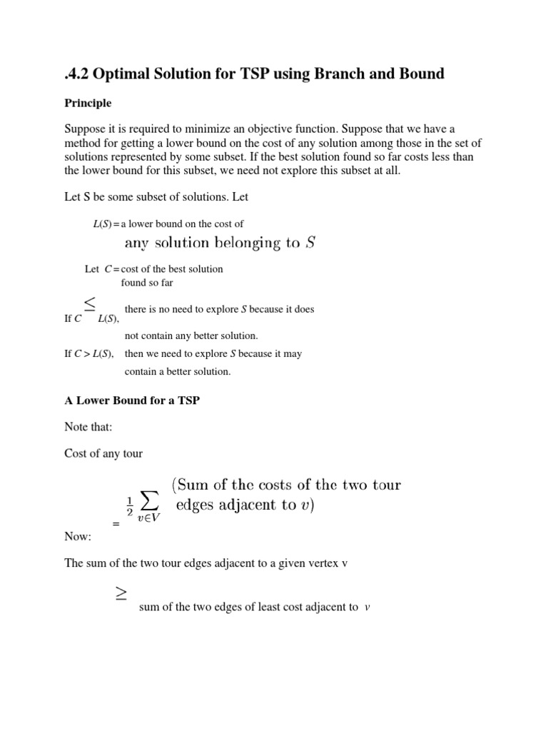 .4.2 Optimal Solution For TSP Using Branch and Bound: Principle | PDF ...