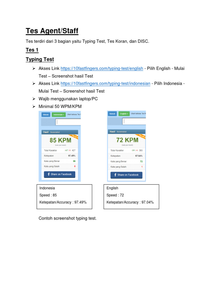 Panduan Tes Typing dan Koran Online | PDF