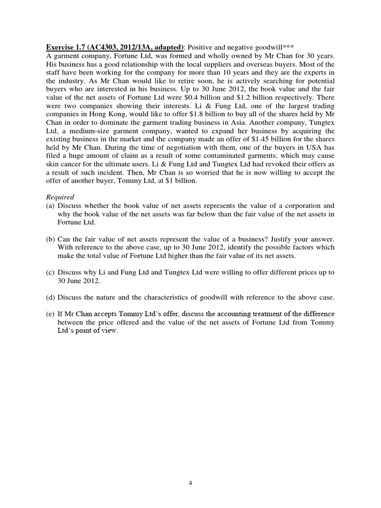 Goodwill Valuation in Business Acquisition | PDF
