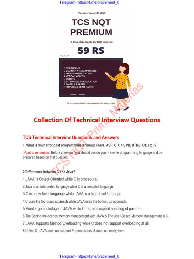 TCS Technical Interview Questions Guide | PDF | Pointer (Computer ...