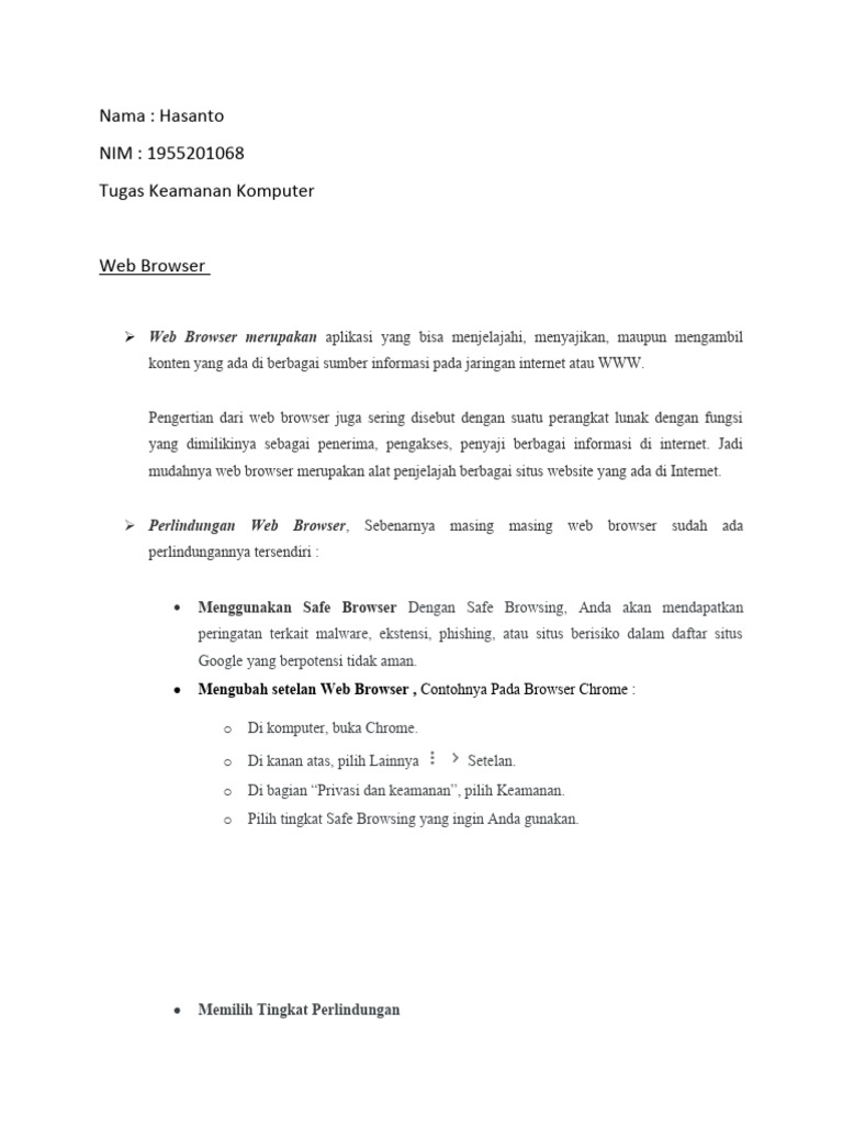 Keamanan Web Browser dan Perlindungannya | PDF
