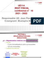 UE114 Droit Fiscal Web Conférence N°10 2021 - 2022: Responsable UE: Jean Pascal REGOLI Enseignant: Mustapha M'HAMED