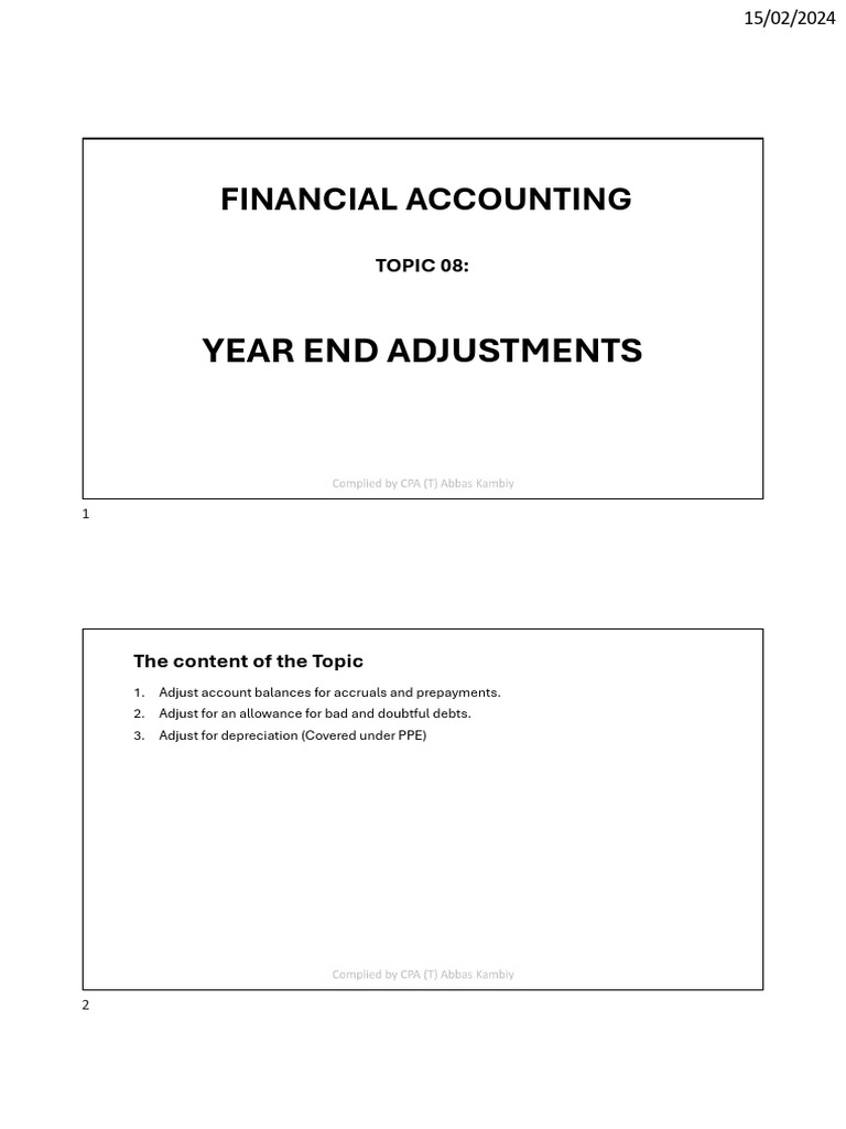 End Of Year Adjustments Pdf To Word