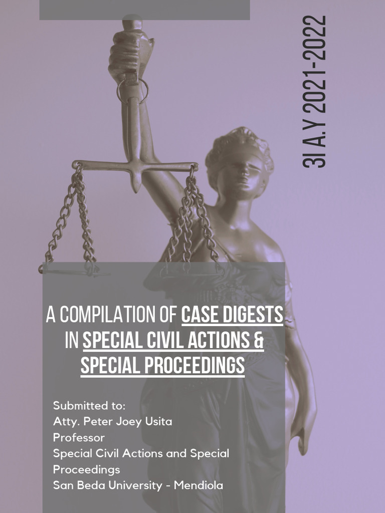 Case Digests on Civil Actions | PDF | Law