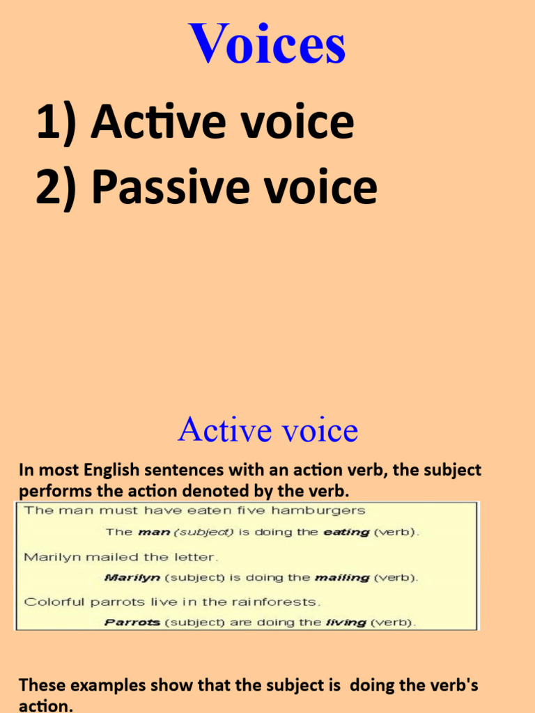 Active vs Passive Voice Guide | PDF | Verb | Subject (Grammar)