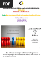 Unit-3 (Part-A) - COI - (KNC501) Notes of (Arbitration Law) by Updesh Jaiswal