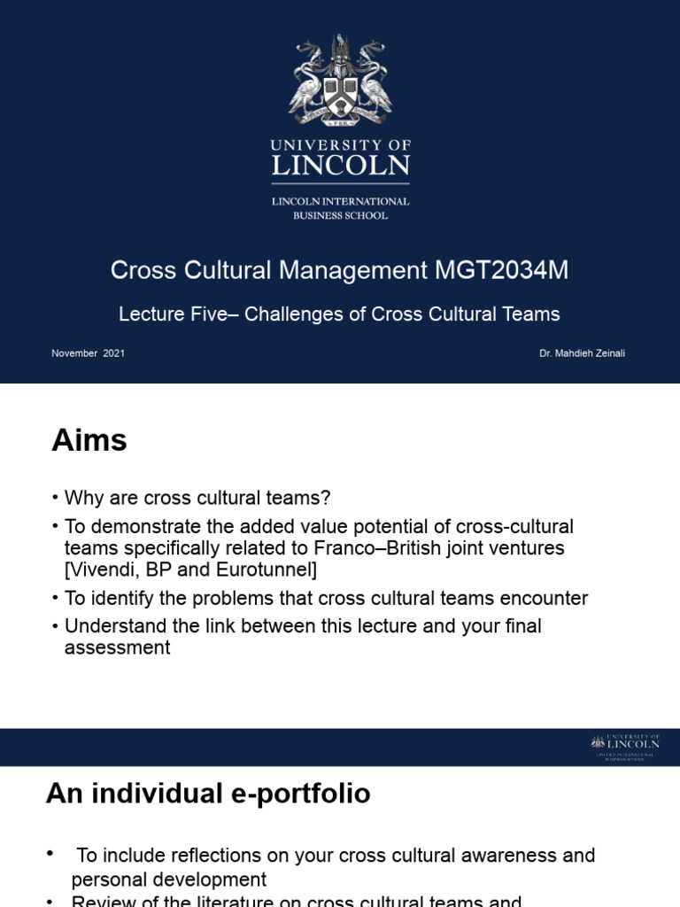 2021 Lecture Five Challenges Of Cross Cultural Teams Pdf