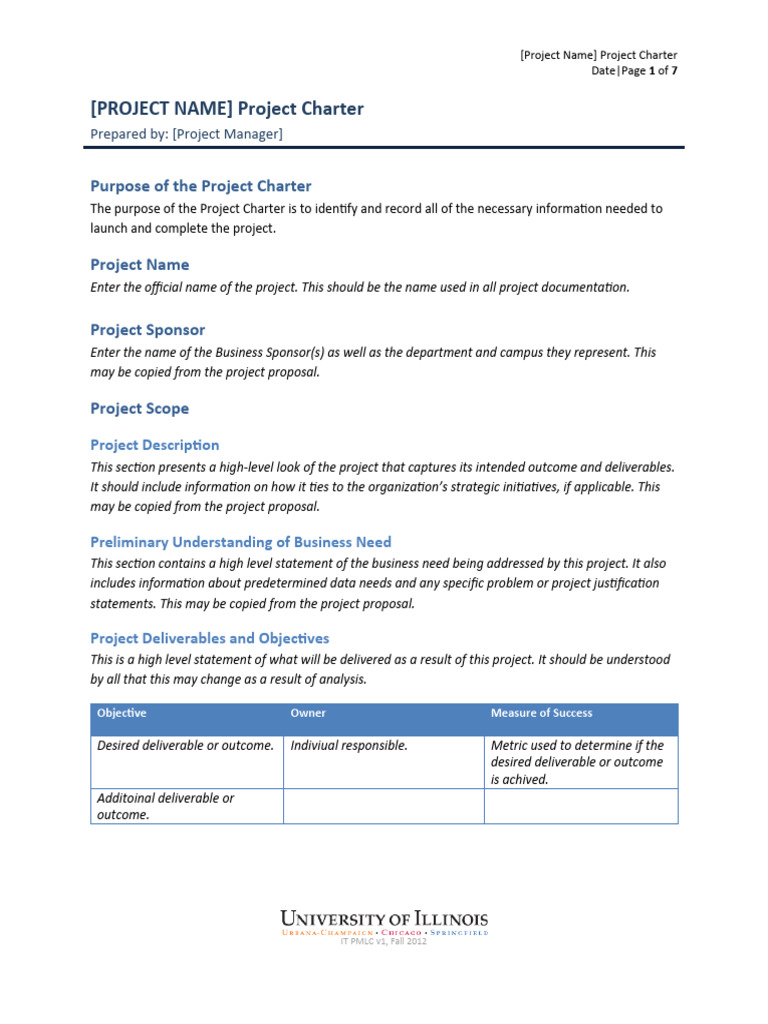 ITPM Charter Template | PDF | Computers