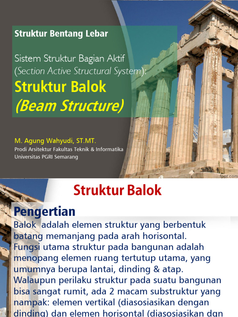 Klasifikasi dan Fungsi Balok Struktur | PDF | Teknologi & Rekayasa