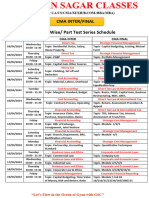 Part Test Series Schedule