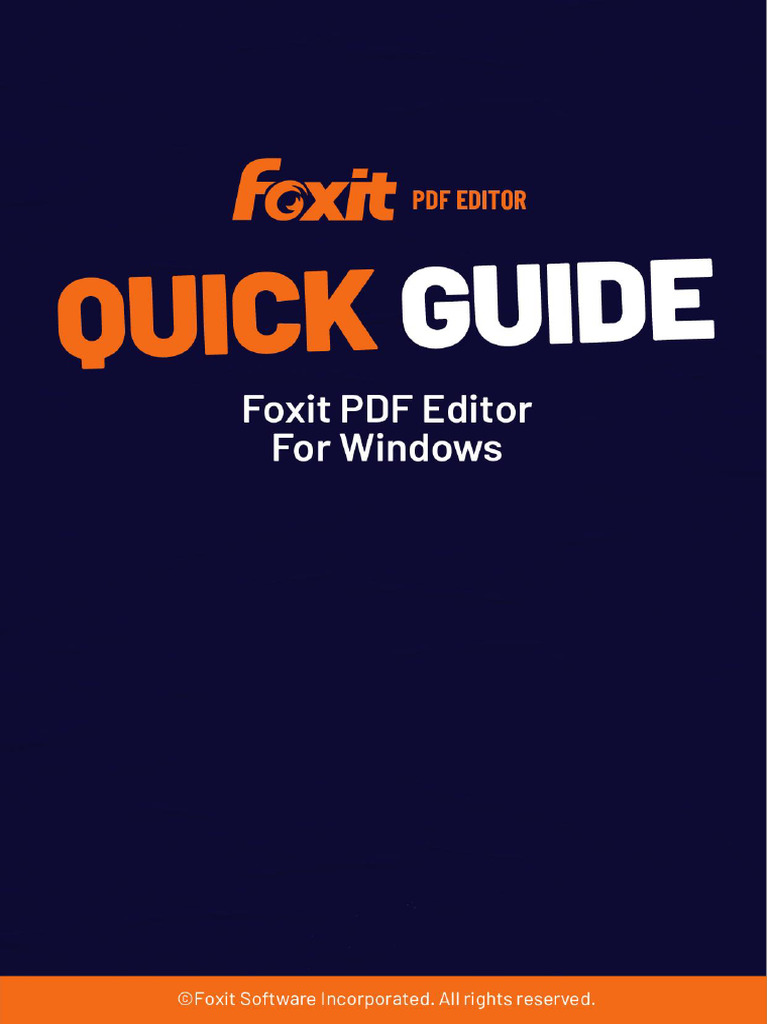 Foxit PDF Editor - Quick Guide | PDF