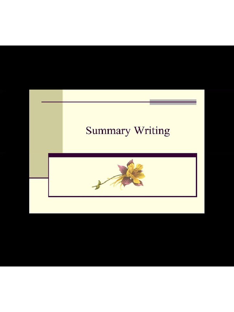 Summary Writing PDF