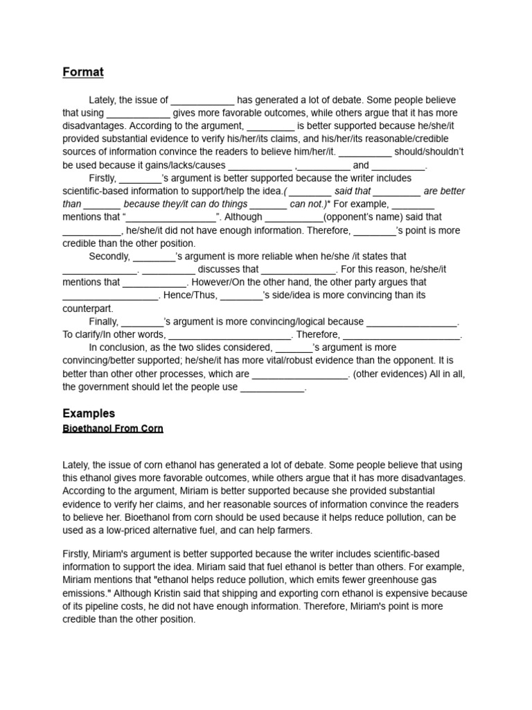 GED RLA Extended Response Format PDF