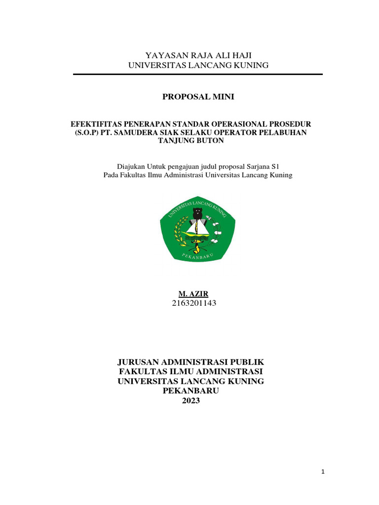 PROPOSAL MINI M.AZIR 3 - Removed | PDF