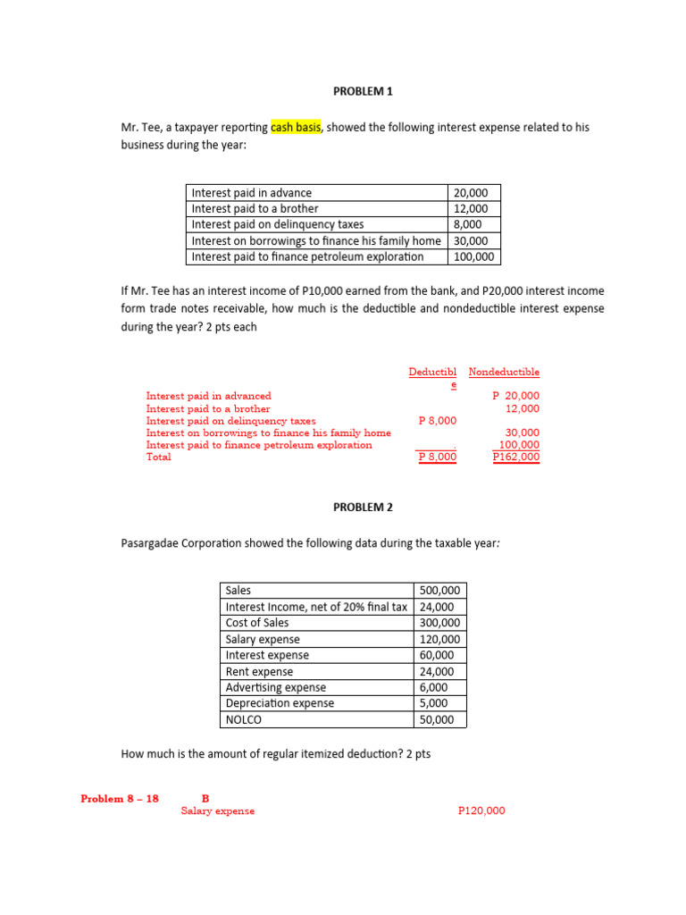 Finals Take No 2 | PDF | Expense | Tax Deduction
