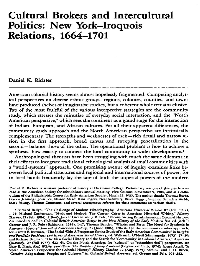 Cultural Brokers and Intercultural | PDF | Iroquois | British ...
