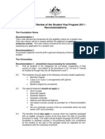 Strategic Review of The Student Visa Program 2011 - Recommendations