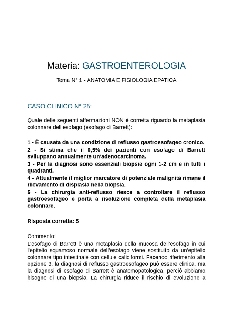 Casi Clinici Gastroenterologia | PDF