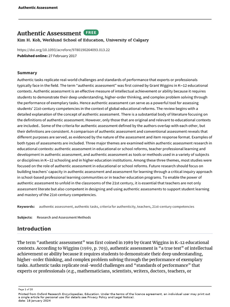 Authentic Assessment 1 | PDF | Career & Growth