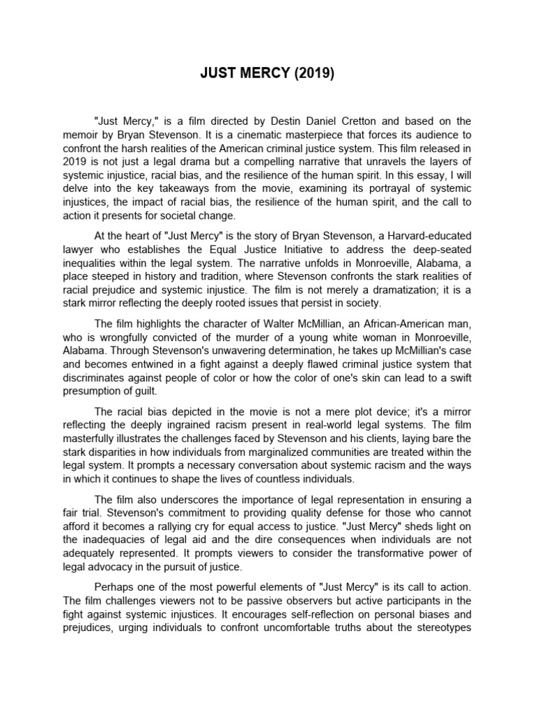 Just Mercy | PDF | Justice | Crime & Violence