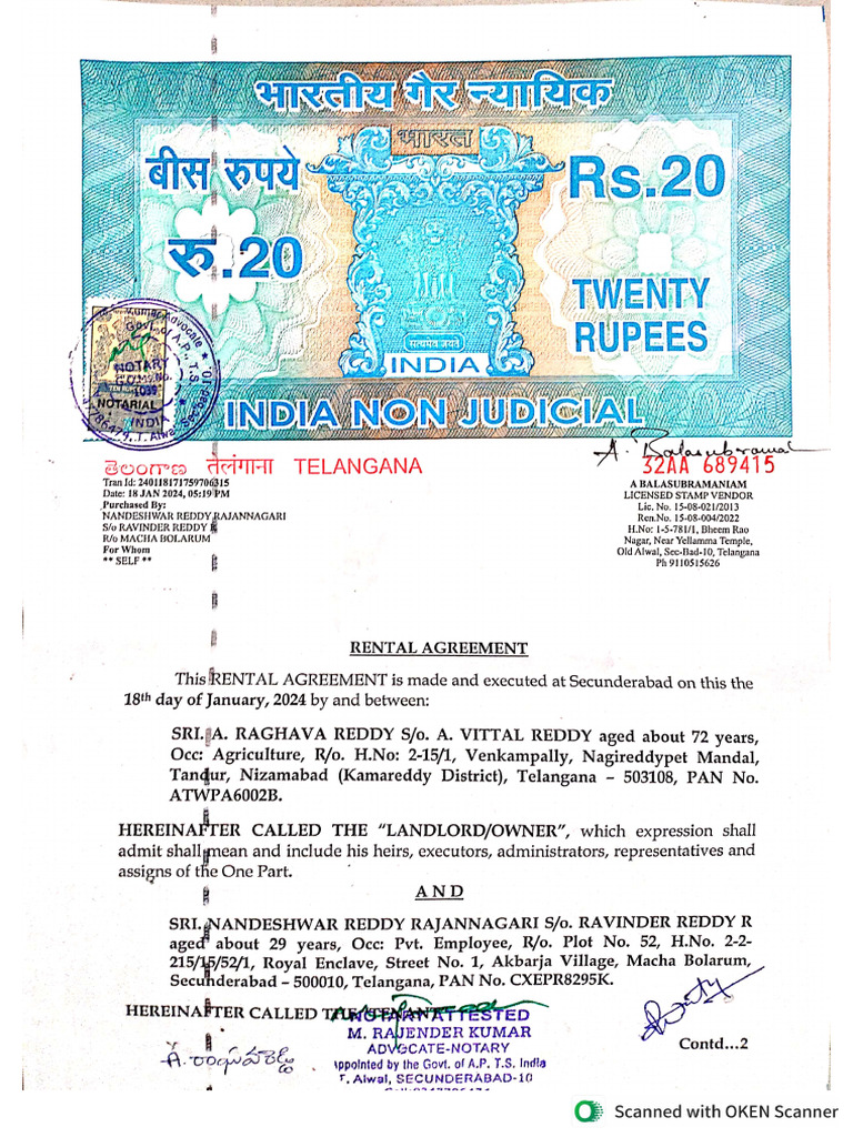 Rental Agreement (HRA) | PDF