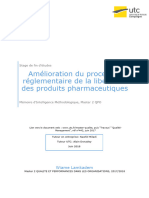 Amélioration Du Processus Réglementaire de La Libération Des Produits Pharmaceutiques